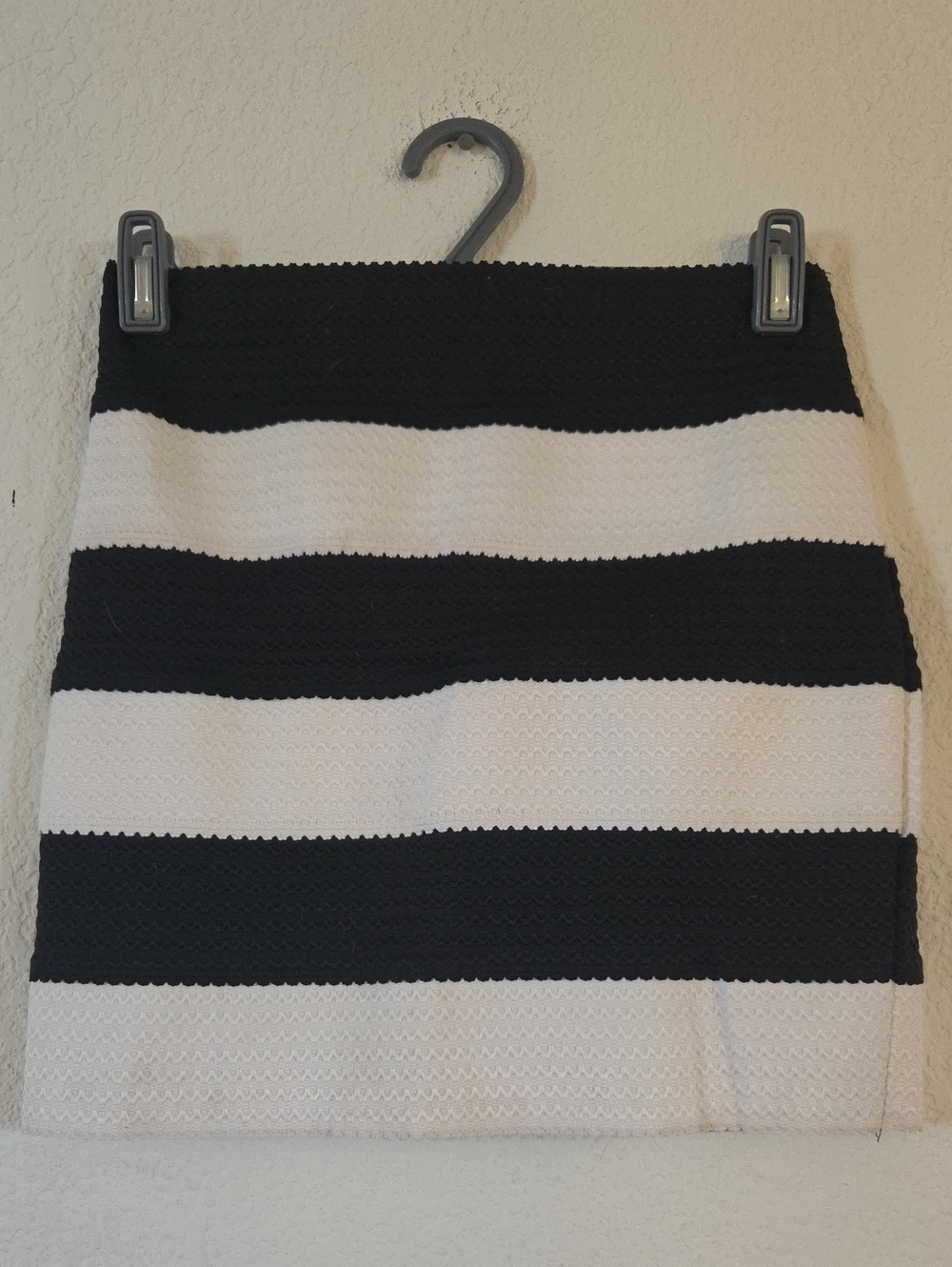 Finesse Black and White Striped Mini Skirt